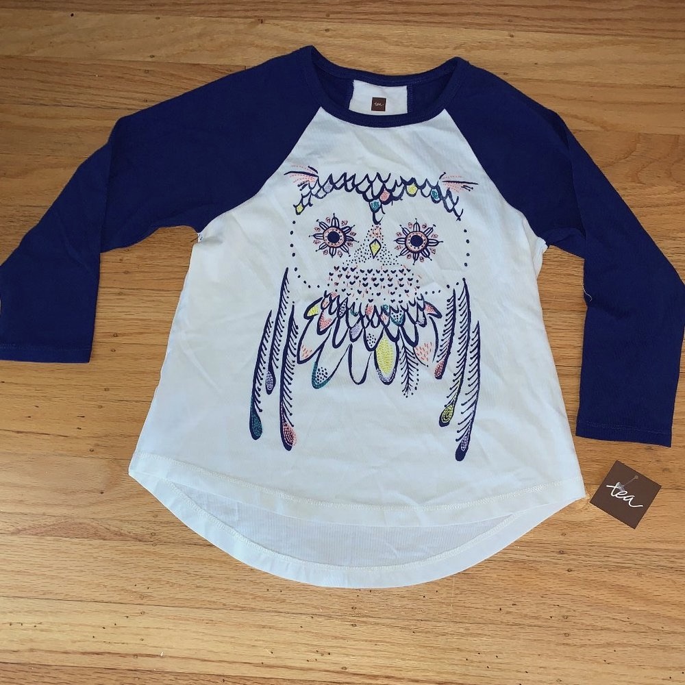 NWT Tea Collection Owl Raglan Tee NWT